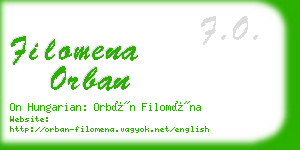 filomena orban business card